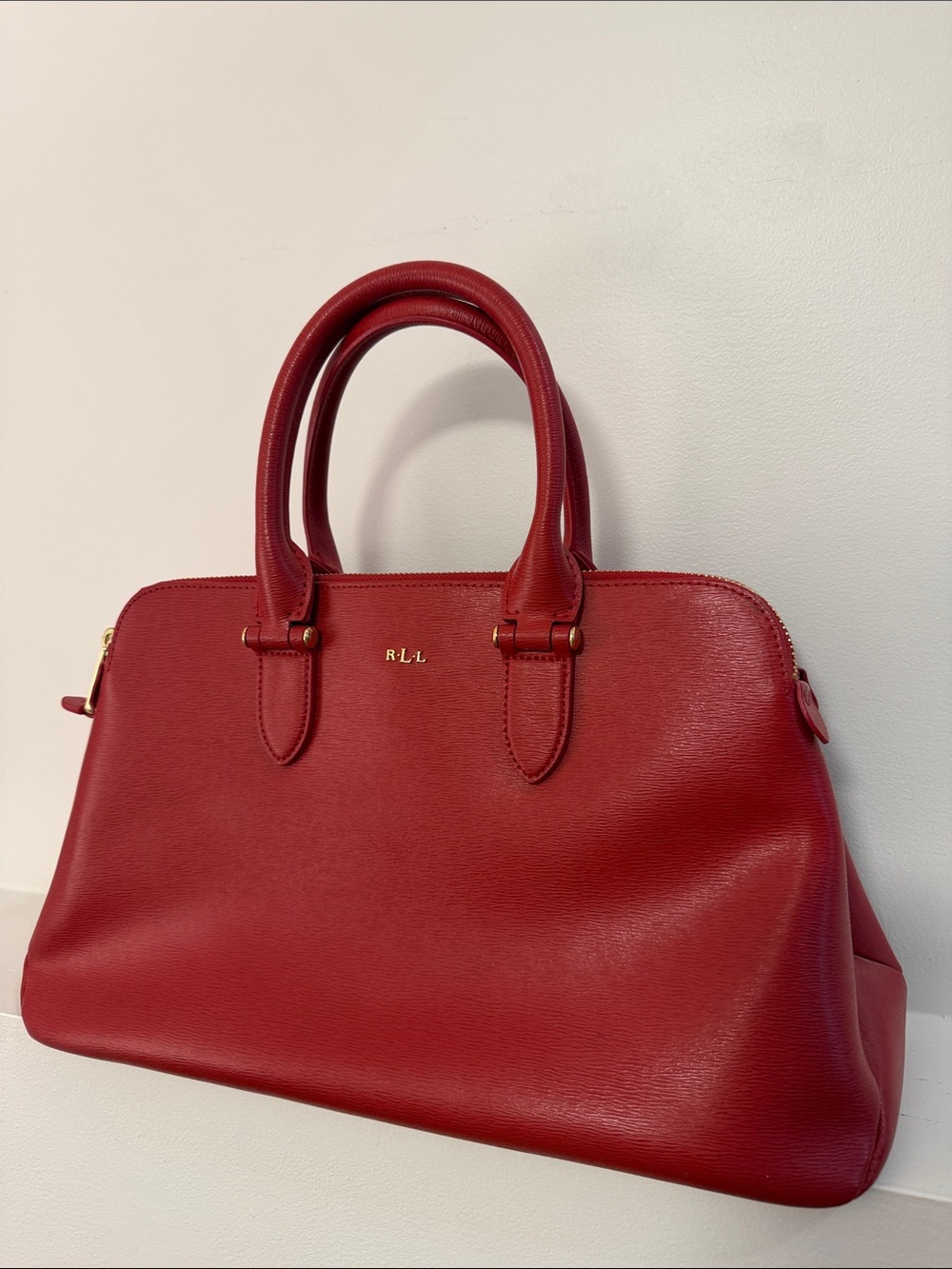 Ralph Lauren Red Leather Satchel